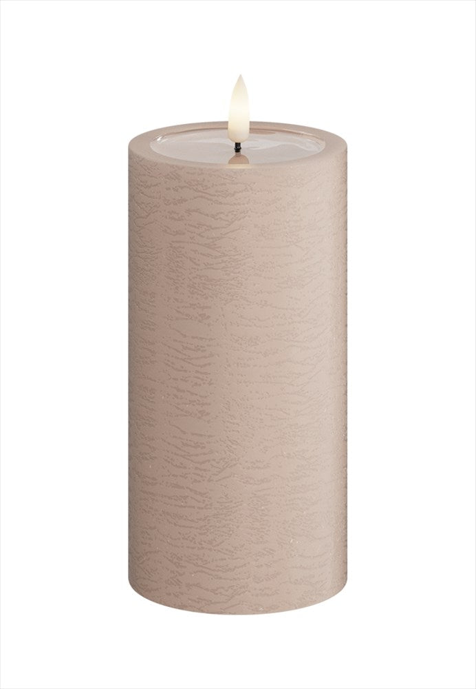 Rosa Unique LED-blockljus med realistisk 3D-flamma och textur