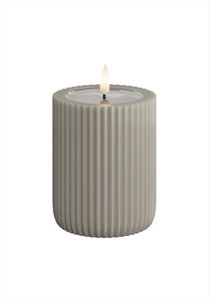 Unique LED Blockljus Stripe Sand 8x10 cm med räfflad design