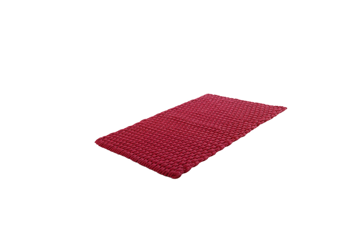 Röd maskinvävd repmatta Rope från Etol i storlek 70x120 cm
