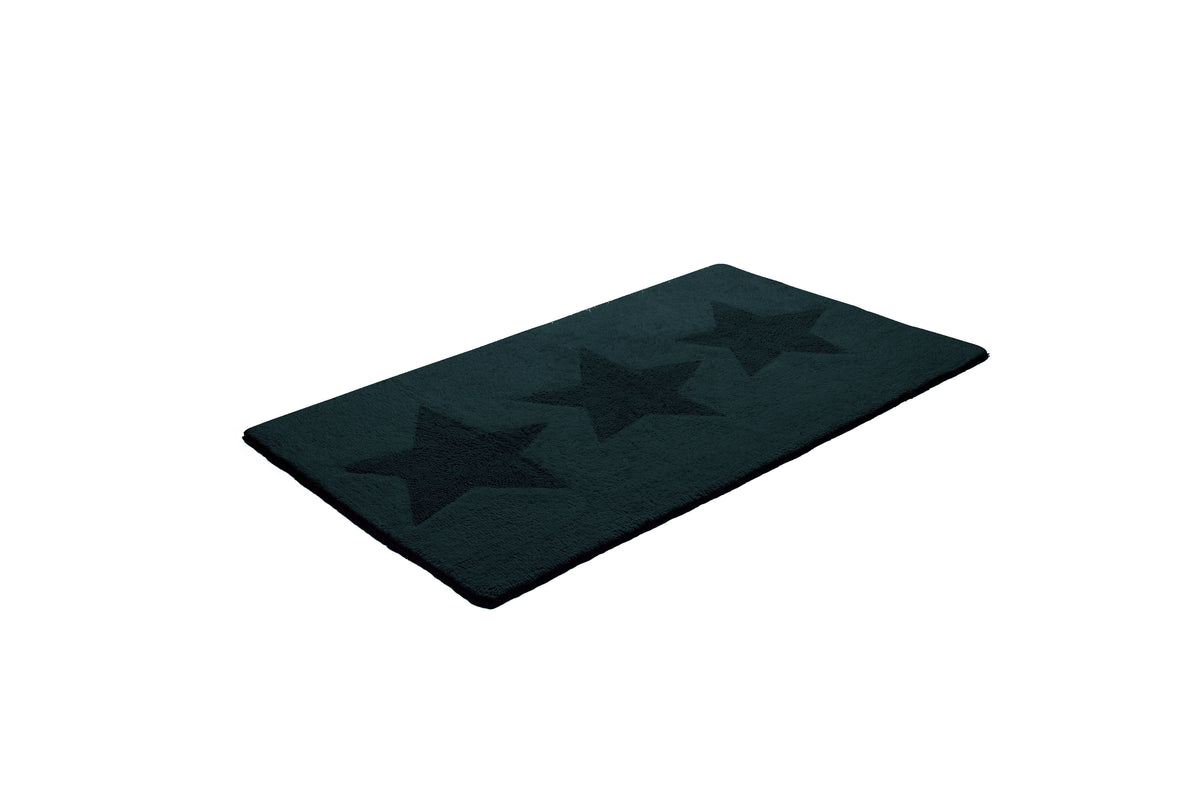 Svart och vit vändbar bomullsmatta Star från Etol i storlek 70x120 cm