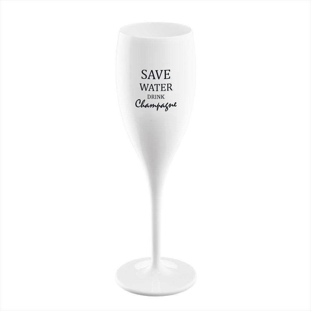 Cheers No.1 okrossbara champagneglas 6-pack med texten Save Water Drink Champagne