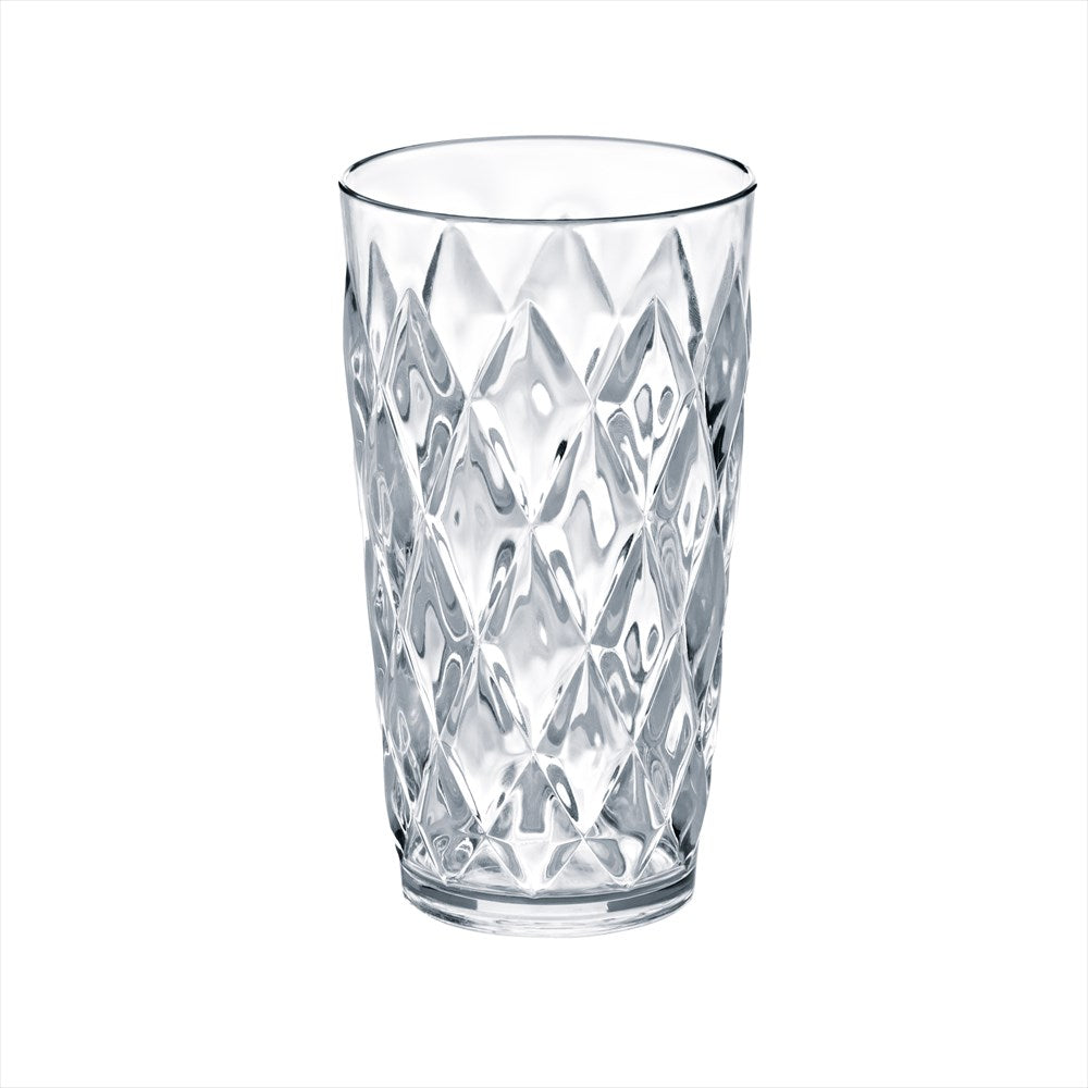 Crystal L dricksglas 45 cl i genomskinlig plast med diamantmönster